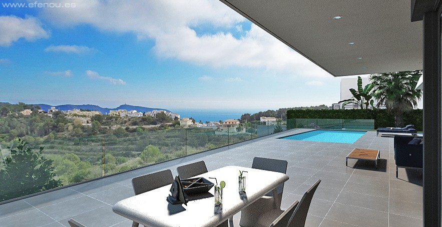 Villa moderna con vistas al mar en Moraira
